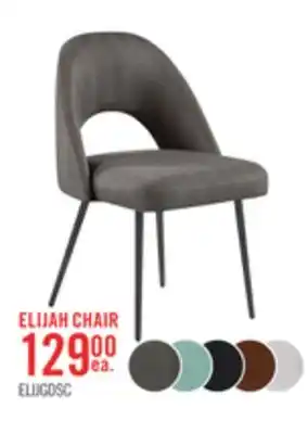 The Brick Elijah Dining Chair with Linen-Look Fabric, Metal - Grey offer