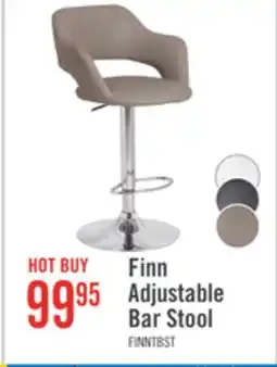 The Brick Finn Barstool with Swivel & Adjustable Seat, Vegan Leather Fabric, Metal - Beige offer