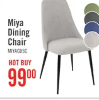 The Brick Miya Dining Chair with Polyester Fabric, Metal - Grey offer