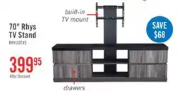 The Brick Rhys 70 Modern TV Stand with Mount, Storage and Cable Management for TVs up to 80- Distressed Grey offer
