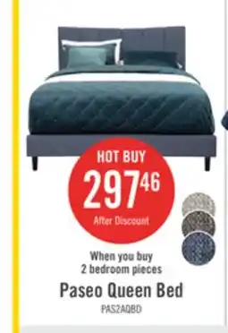 The Brick Paseo Upholstered Platform Bed in Navy Fabric - Queen Size offer