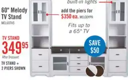 The Brick Melody 60 TV Stand with Storage and Cable Management for TVs up to 65- White offer