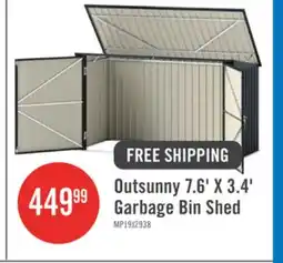 The Brick Outsunny 7.6 X 3.4ft Garbage Bin Shed With Lockable Doors And Openable Lid offer
