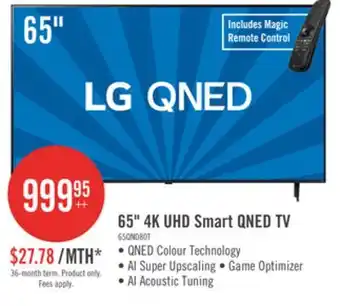 The Brick LG 65 4K Quantum Dot Nanocell HDR10 60Hz Smart TV (65QNED80TUC) offer