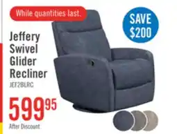 The Brick Jeffry 30.3 Velvet Fabric Swivel Glider Reclining Chair - Indigo Blue offer