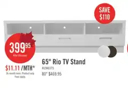 The Brick Rio 65 Modern TV Stand with Storage and Cable Management for TVs up to 75- White offer