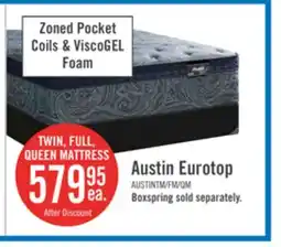 The Brick Springwall Austin Eurotop Luxury Firm Twin Mattress offer