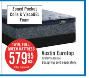 The Brick Springwall Austin Eurotop Luxury Firm Twin Mattress offer