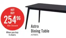 The Brick Astro Dining Table, Tapered Legs, 59.1W - Black offer