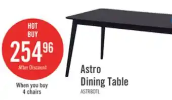 The Brick Astro Dining Table, Tapered Legs, 59.1W - Black offer