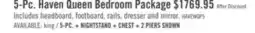 The Brick Haven 5pc Bedroom Set with Panel Bed, Dresser & Mirror, White - Queen Size offer