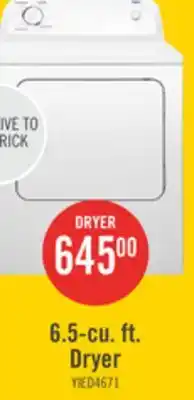 The Brick Inglis 6.5 Cu. Ft. Electric Dryer - White - YIED4671EW offer