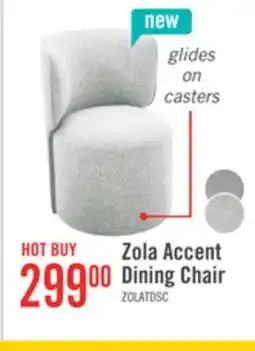 The Brick Zola Gliding Dining Chair with Polyester Fabric - Cloud Grey offer