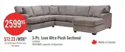 The Brick Made in Canada Luxe 3-Piece Right-Facing Fabric Sectional with Removable Cushions - Zaftig Dove Grey offer
