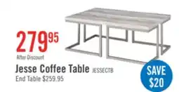 The Brick Jesse 47 Modern Coffee Table - Grey and Pewter with Metal Base offer