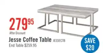 The Brick Jesse 47 Modern Coffee Table - Grey and Pewter with Metal Base offer
