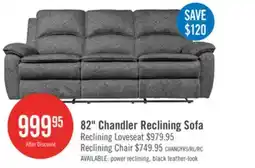 The Brick Chandler 82 Chenille Fabric Reclining Sofa - Grey offer