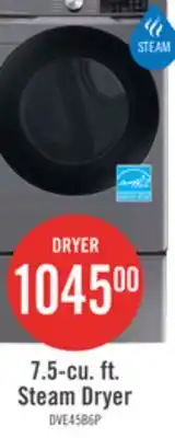 The Brick Samsung 7.5 Cu. Ft. Electric Dryer with Steam - Grey - Stackable - DVE45B6305P/AC offer