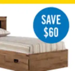 The Brick Driftwood Mates Bed with Bookcase Headboard Set for Kids, Brown - Twin Size offer