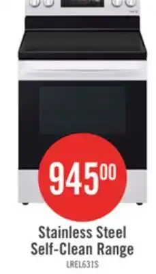 The Brick LG 6.3 Cu. Ft. Smart Electric Range with EasyClean - Stainless Steel - LREL6321S offer