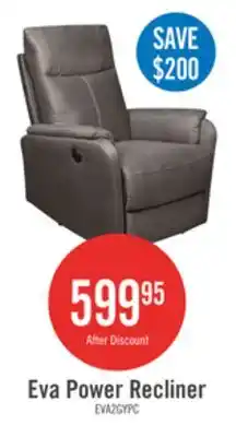 The Brick Eva 29.5 Faux Suede Power Reclining Chair - Dark Grey offer