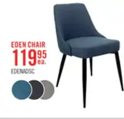 The Brick Eden Dining Chair with Linen-Look Fabric, Metal - Blue offer