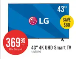 The Brick LG 43 4K UHD HDR10+ HGiG 60Hz webOS Smart TV (43UT7590PUA) offer