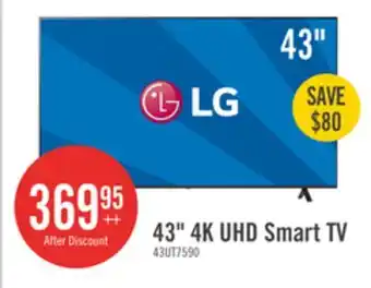The Brick LG 43 4K UHD HDR10+ HGiG 60Hz webOS Smart TV (43UT7590PUA) offer