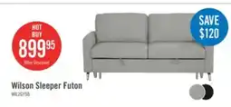 The Brick Wilson 77.5 Linen-Look Fabric Sleeper Sofa with Drop-Down Back Cushions and Metal Legs - Solis Grey offer