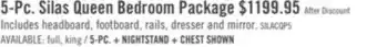 The Brick Silas 5pc Bedroom Set with Platform Bed, Dresser & Mirror, LED, Rustic Brown - Queen Size offer