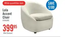 The Brick Lola 28.7 Chenille Boucle Fabric Curved Accent Chair with Removable Seat Cushion - White offer