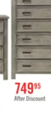 The Brick Levi Bedroom Chest of Drawers, 6-Drawer, 39W x 56H, Wood - Drift Grey offer