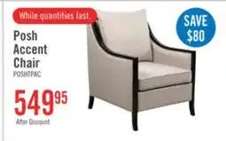 The Brick Posh 28.14 Fabric Accent Chair with Removable Back and Seat Cushions and Wood Legs - Beige offer
