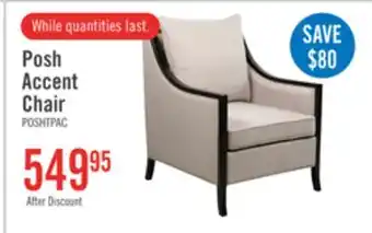 The Brick Posh 28.14 Fabric Accent Chair with Removable Back and Seat Cushions and Wood Legs - Beige offer