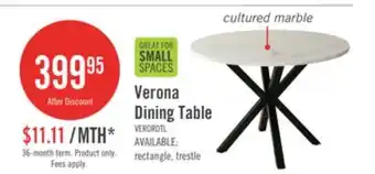 The Brick Verona Dining Table with Culture Marbled Top, Metal, Geometric Base, 42W Round - White offer