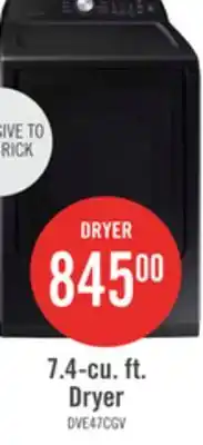 The Brick Samsung 7.4 Cu. Ft. Electric Dryer - Black Stainless Steel - DVE47CG3500VAC offer