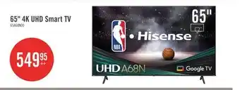 The Brick Hisense 65 4K UHD HDR10 Dolby Vision 60Hz Google Smart TV (65A68N) offer