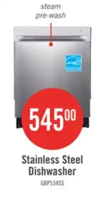The Brick GE 24 52 dBA Built-In Top-Control Dishwasher with Steam Pre-Wash - Stainless - GBP534SSPSS offer