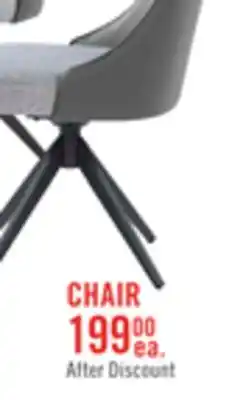 The Brick Bari Dining Chair with Vegan-Leather & Linen-Look Fabric, Swivel-Seat, Metal - Grey offer