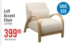 The Brick Loft 27.55 Boucle Fabric Accent Chair with Accent Pillow and Wood Armrests and Legs - White offer
