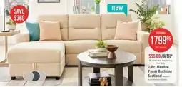 The Brick Meadow 2-Piece Left-Facing Chenille Fabric Power Reclining Sectional with Storage Chaise - Taupe offer