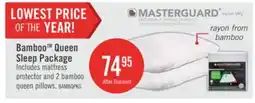 The Brick Masterguard Natural Bamboo Queen Mattress Protector with 2 Queen Pillows offer