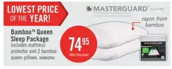 The Brick Masterguard Natural Bamboo Queen Mattress Protector with 2 Queen Pillows offer