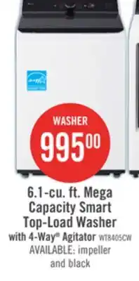The Brick LG 6.1 Cu. Ft. Smart Top-Load High-Efficiency Washer - White - WT8405CW offer