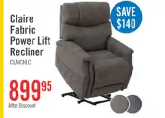 The Brick Claire 34 Leather-Look Fabric Power Lift Reclining Chair - Charcoal Grey offer