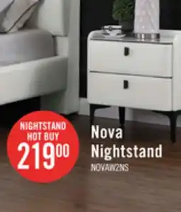 The Brick Nova Upholstered Bedside 2-Drawer Nightstand with Sintered Stone Top, 20.25W x 22.5H - White offer
