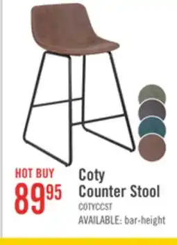 The Brick Coty Counter-Height Stool with Vegan Leather Fabric, Metal - Brown offer