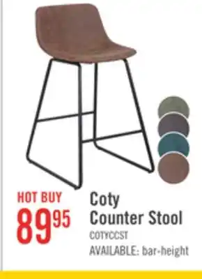 The Brick Coty Counter-Height Stool with Vegan Leather Fabric, Metal - Brown offer