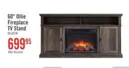 The Brick Ollie 60 Electric Fireplace TV Stand with Storage and Cable Management for TVs up to 65- Grey offer
