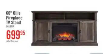 The Brick Ollie 60 Electric Fireplace TV Stand with Storage and Cable Management for TVs up to 65- Grey offer